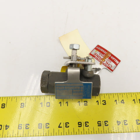 Neles-Jamesbury 1/4" NPT Shut Off Valve Chlorine Service 325°F