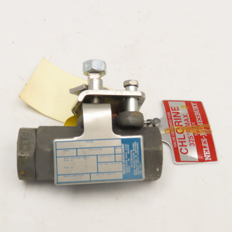 Neles-Jamesbury 1/4" NPT Shut Off Valve Chlorine Service 325°F