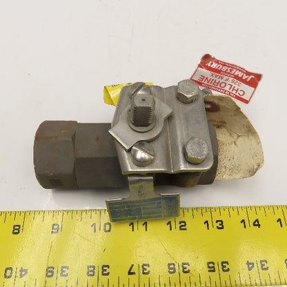 Jamesbury 1" NPT Shut Off Valve Chlorine Service 325°F