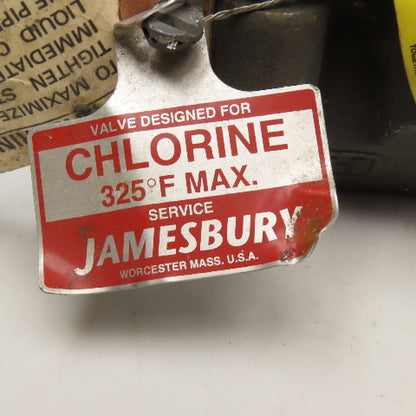 Jamesbury 1" NPT Shut Off Valve Chlorine Service 325°F
