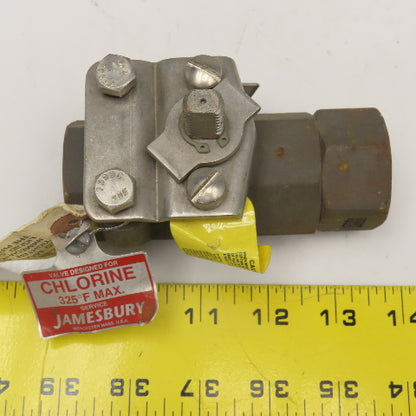 Jamesbury 1" NPT Shut Off Valve Chlorine Service 325°F