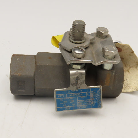 Jamesbury 1" NPT Shut Off Valve Chlorine Service 325°F