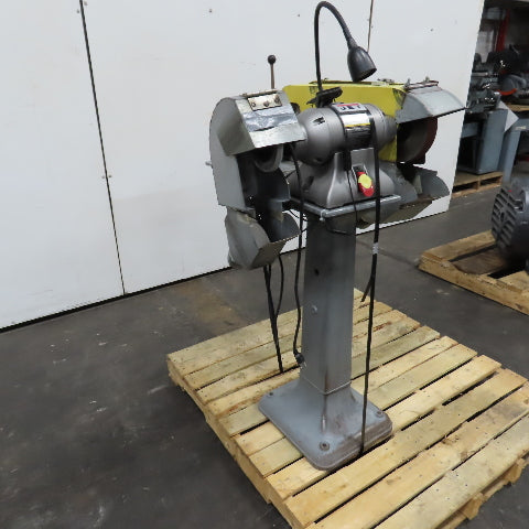 Jet IBG-8SSB 8" 1HP Industrial Pedestal Mount Buffer 120V 1PH W/ Belt Side