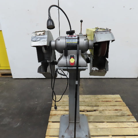 Jet IBG-8SSB 8" 1HP Industrial Pedestal Mount Buffer 120V 1PH W/ Belt Side