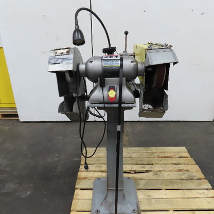 Jet IBG-8SSB 8" 1HP Industrial Pedestal Mount Buffer 120V 1PH W/ Belt Side