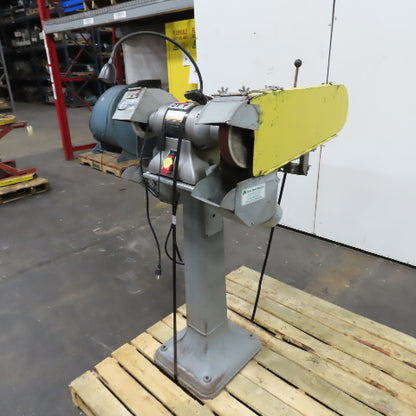 Jet IBG-8SSB 8" 1HP Industrial Pedestal Mount Buffer 120V 1PH W/ Belt Side