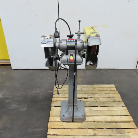 Jet IBG-8SSB 8" 1HP Industrial Pedestal Mount Buffer 120V 1PH W/ Belt Side