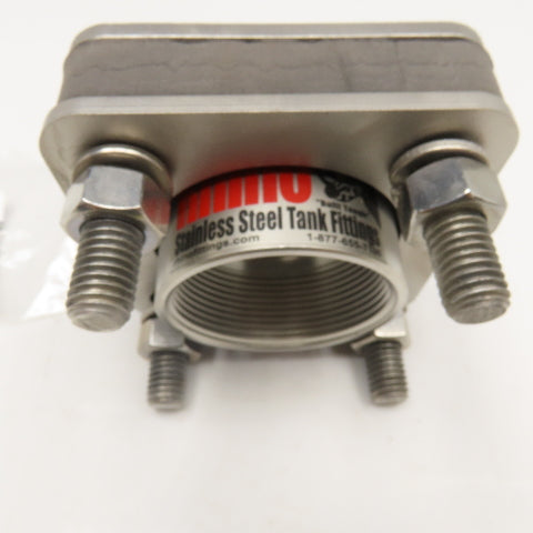Rhino 2" FNPT x 2" FNPT Stainless Steel Tank Fitting Bulkhead