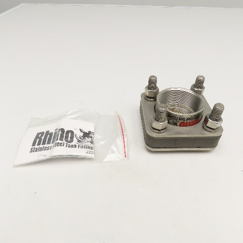 Rhino 2" FNPT x 2" FNPT Stainless Steel Tank Fitting Bulkhead
