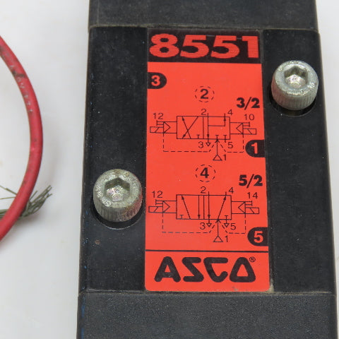 Asco 8551 Double Solenoid Pneumatic Valve 120V Coil