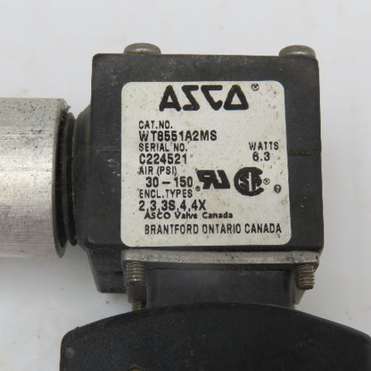 Asco 8551 Double Solenoid Pneumatic Valve 120V Coil