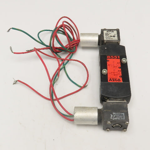 Asco 8551 Double Solenoid Pneumatic Valve 120V Coil