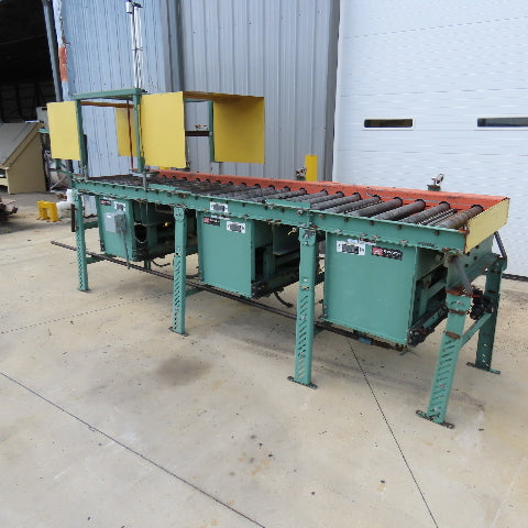 Roach 32" x 142" L Chain Drive Power Roller 3-Section Transfer Conveyor 38FPM