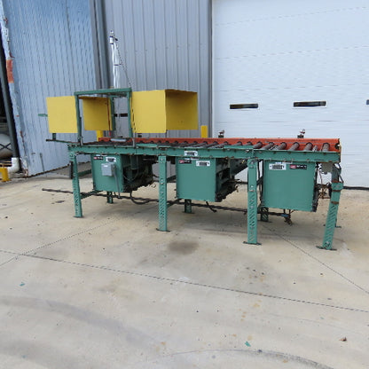 Roach 32" x 142" L Chain Drive Power Roller 3-Section Transfer Conveyor 38FPM