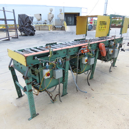 Roach 32" x 142" L Chain Drive Power Roller 3-Section Transfer Conveyor 38FPM