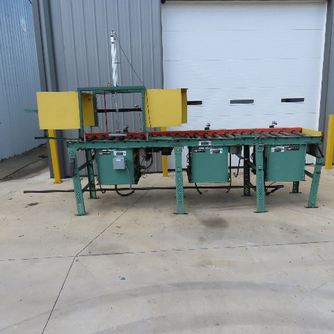 Roach 32" x 142" L Chain Drive Power Roller 3-Section Transfer Conveyor 38FPM