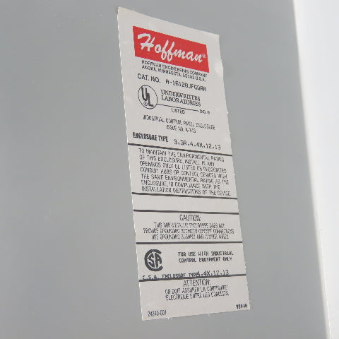 Hoffman A-16128JFGQRR 16" X 12" X 8" Quick Release Enclosure Box NEW