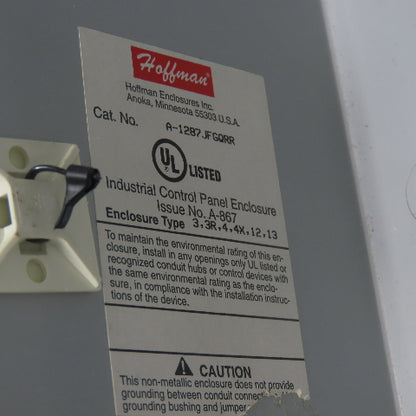 Hoffman A-1287JFGQRR 12" X 8" X 7" Quick Release Enclosure Box