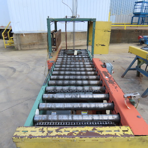 Roach 32" x 9' L Chain Slave Driven Power Roller Transfer Conveyor 2.5" OD