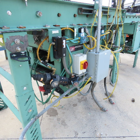 Roach 32" x 9' L Chain Slave Driven Power Roller Transfer Conveyor 2.5" OD