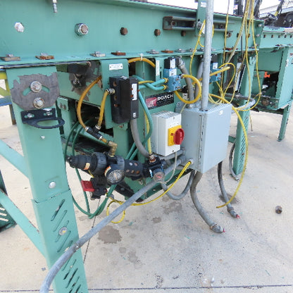 Roach 32" x 9' L Chain Slave Driven Power Roller Transfer Conveyor 2.5" OD