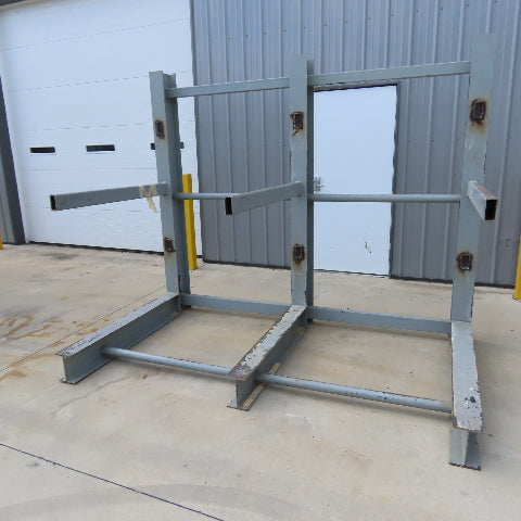 84" Tall Single Sided 3-Post Cantilever Rack 99" Wide x 48" Deep 1-Tier (Welded)