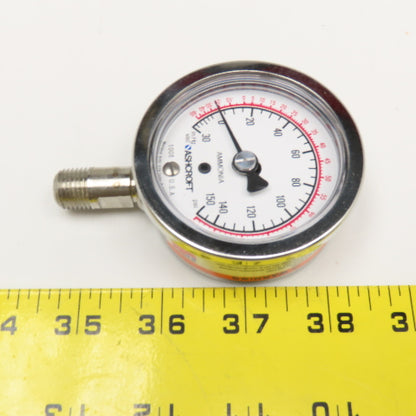 Ashcroft 63-1008-S-02L-30IMV&150#-XR5 30 In Hg Vac To 150PSI Ammonia Gauge 1/4"
