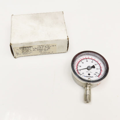 Ashcroft 63-1008-S-02L-30IMV&150#-XR5 30 In Hg Vac To 150PSI Ammonia Gauge 1/4"