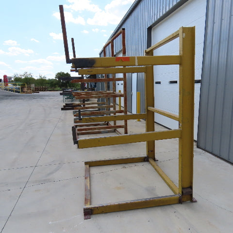 7' Tall Single Sided 2-Post Cantilever Rack 58" Wide x 48" Deep 2-Tier (Welded