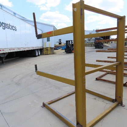 7' Tall Single Sided 2-Post Cantilever Rack 58" Wide x 48" Deep 2-Tier (Welded