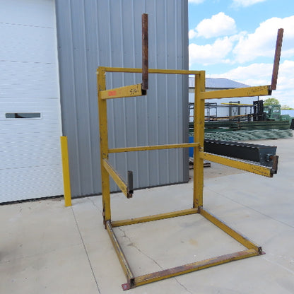 7' Tall Single Sided 2-Post Cantilever Rack 58" Wide x 48" Deep 2-Tier (Welded