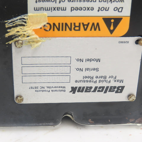 Balcrank 2120-013 50' x1/2" Medium Pressure Oil Hose Reel W/Graco Dispense Meter
