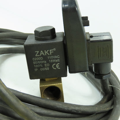 Zakf 0200D Air Compressor, Dryer Tank Electronic Drain Valve & Timer 110VAC 1/2"
