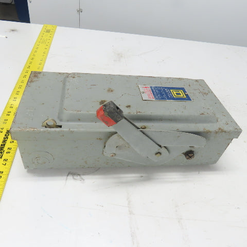 Square D H 361 30A Fusible Safety Disconnect Switch 3Ph 600VAC