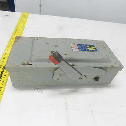 Square D H 361 30A Fusible Safety Disconnect Switch 3Ph 600VAC