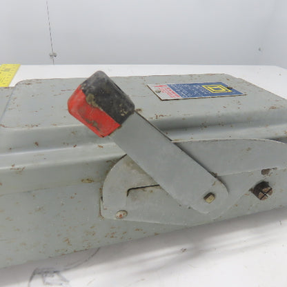 Square D H 361 30A Fusible Safety Disconnect Switch 3Ph 600VAC