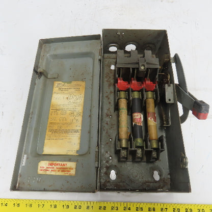 Square D H 361 30A Fusible Safety Disconnect Switch 3Ph 600VAC