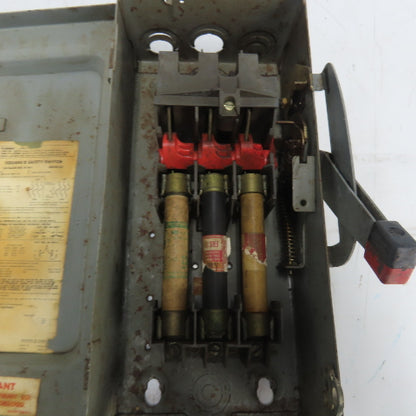 Square D H 361 30A Fusible Safety Disconnect Switch 3Ph 600VAC