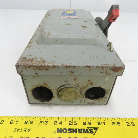 Square D H 361 30A Fusible Safety Disconnect Switch 3Ph 600VAC
