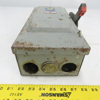 Square D H 361 30A Fusible Safety Disconnect Switch 3Ph 600VAC
