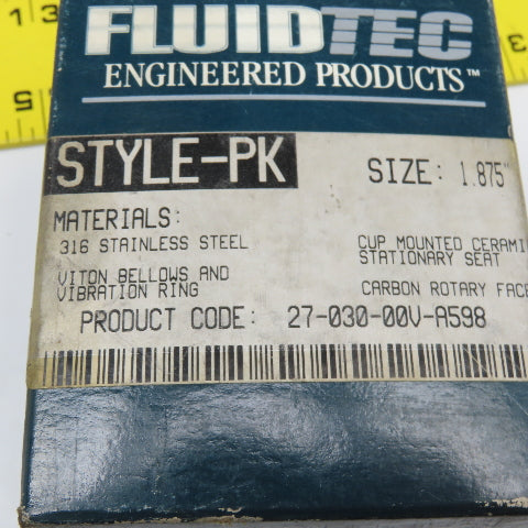 Fluidtec Style PK 27-030-00V-A598 1.875" Stainless Steel Carbon Rotary Face Seal