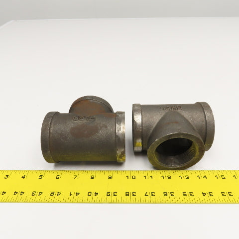 Ward 2" Malleable Black Iron TEE Lot Of 2