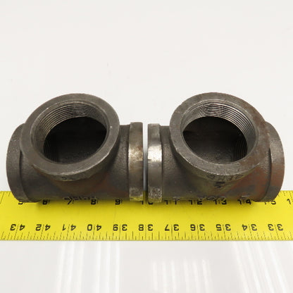 Ward 2" Malleable Black Iron TEE Lot Of 2