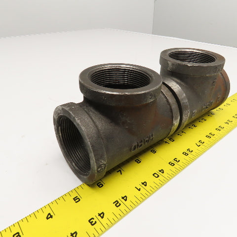 Ward 2" Malleable Black Iron TEE Lot Of 2