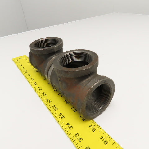 Ward 2" Malleable Black Iron TEE Lot Of 2