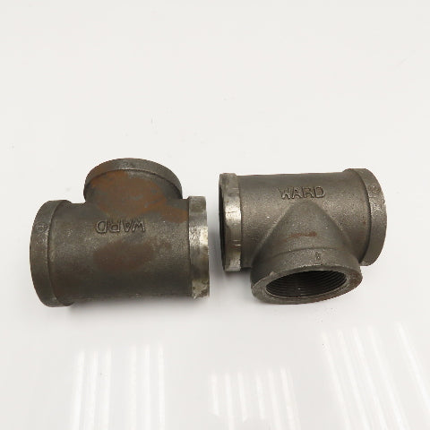 Ward 2" Malleable Black Iron TEE Lot Of 2