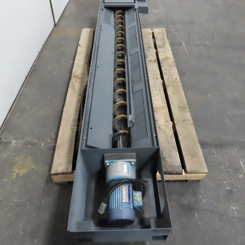 1/2HP 4" OD Chip Conveyor Trash Screw Auger Trough 16FPM 220V 3PH 76"x16"Intake