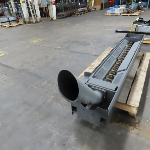 1/2HP 4" OD Chip Conveyor Trash Screw Auger Trough 16FPM 220V 3PH 76"x16"Intake