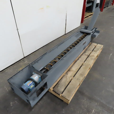 1/2HP 4" OD Chip Conveyor Trash Screw Auger Trough 16FPM 220V 3PH 76"x16"Intake