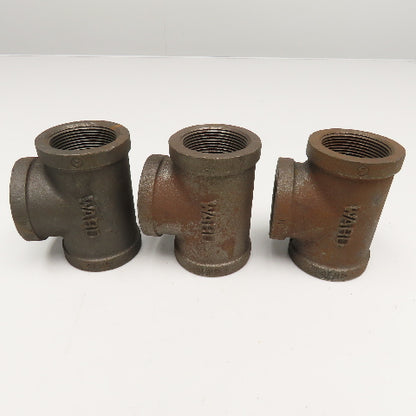 Ward 1-1/2" Malleable Black Iron Pipe TEE USA Lot Of 3